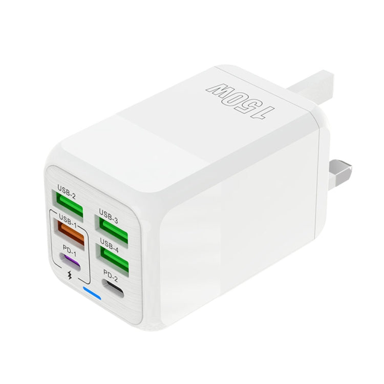 150W 4 x USB + 2 x USB-C / Type-C 多埠快速充電器，歐規插頭，美規插頭，英規插頭