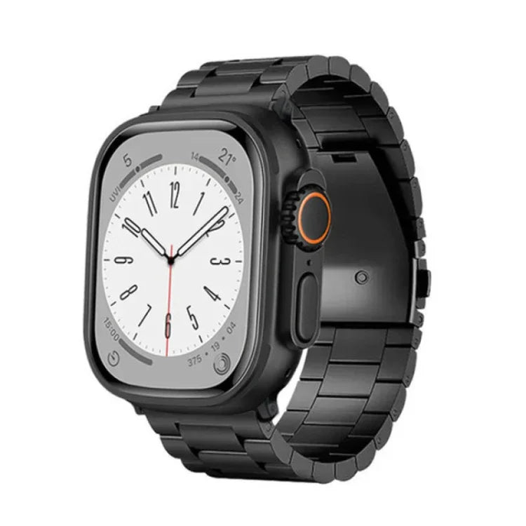 三珠平面扣鈦合金錶帶，適用於 Apple Watch Series 5 44mm、Apple Watch Series 5 40mm、Apple Watch Series 4 44mm、Apple Watch Series 4 40mm、Apple Watch Series 3 38mm、Apple Watch Series 3 42mm