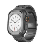 三珠平面扣鈦合金錶帶，適用於 Apple Watch Series 5 44mm、Apple Watch Series 5 40mm、Apple Watch Series 4 44mm、Apple Watch Series 4 40mm、Apple Watch Series 3 38mm、Apple Watch Series 3 42mm