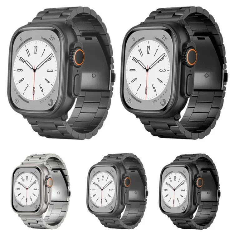 三珠平面扣鈦合金錶帶，適用於 Apple Watch Series 5 44mm、Apple Watch Series 5 40mm、Apple Watch Series 4 44mm、Apple Watch Series 4 40mm、Apple Watch Series 3 38mm、Apple Watch Series 3 42mm