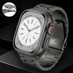 3-Bead Flat Buckle Titanium Alloy Watch Band, For Apple Watch SE 2023 44mm, For Apple Watch SE 2023 40mm, For Apple Watch Ultra 2 49mm, For Apple Watch Series 9 45mm, For Apple Watch Series 9 41mm, For Apple Watch Ultra 49mm, For Apple Watch Series 8 4...