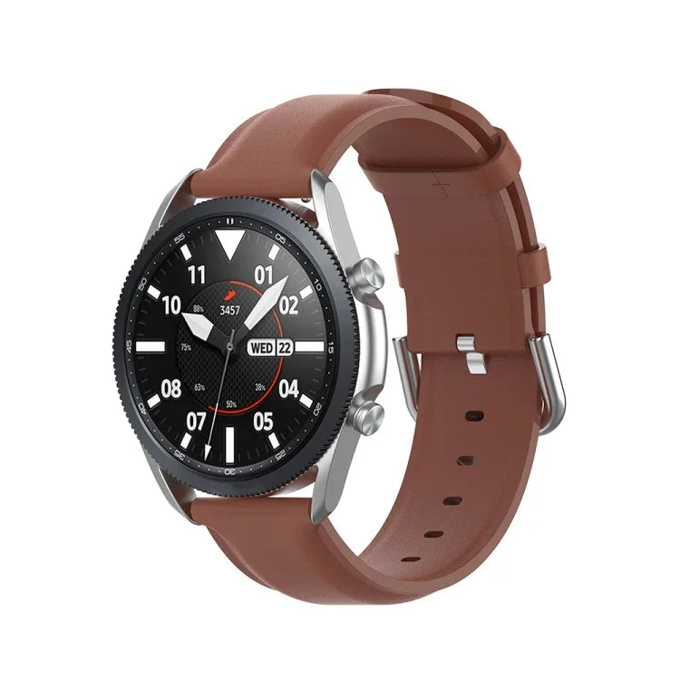 圓尾皮革錶帶，尺寸：自由尺寸 20mm，適用於 Galaxy Watch 3 41mm