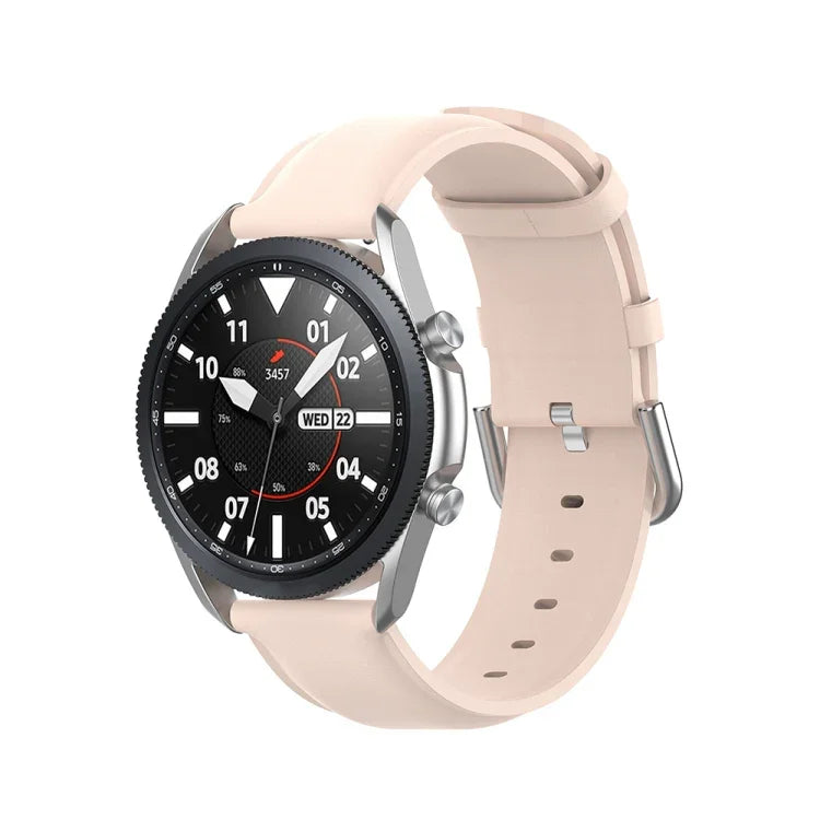 圓尾皮革錶帶，尺寸：自由尺寸 20mm，適用於 Galaxy Watch 3 41mm