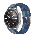 織紋尼龍質感錶帶，尺寸：自由尺寸 22mm，適用於 Galaxy Watch 3 45mm