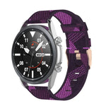 織紋尼龍質感錶帶，尺寸：自由尺寸 22mm，適用於 Galaxy Watch 3 45mm