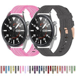 織紋尼龍質感錶帶，尺寸：自由尺寸 22mm，適用於 Galaxy Watch 3 45mm