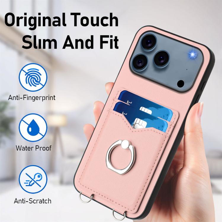 R20 斜背繩指環卡包手機殼，適用於 iPhone 17 Pro Max、iPhone 17 Pro、iPhone 17、iPhone Air、iPhone 15 Pro Max、iPhone 15 Pro、iPhone 15 Plus、iPhone 15
