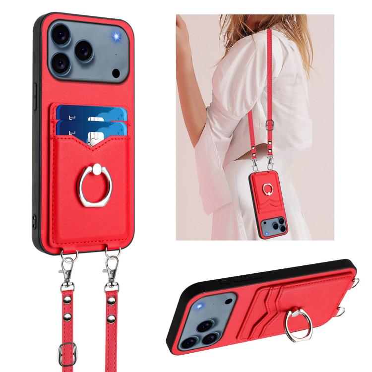 R20 斜背繩指環卡包手機殼，適用於 iPhone 17 Pro Max、iPhone 17 Pro、iPhone 17、iPhone Air、iPhone 15 Pro Max、iPhone 15 Pro、iPhone 15 Plus、iPhone 15