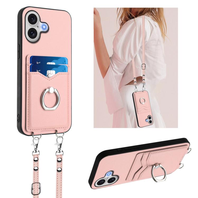 R20 斜背繩指環卡包手機殼，適用於 iPhone 17 Pro Max、iPhone 17 Pro、iPhone 17、iPhone Air、iPhone 15 Pro Max、iPhone 15 Pro、iPhone 15 Plus、iPhone 15
