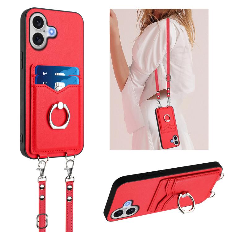 R20 斜背繩指環卡包手機殼，適用於 iPhone 17 Pro Max、iPhone 17 Pro、iPhone 17、iPhone Air、iPhone 15 Pro Max、iPhone 15 Pro、iPhone 15 Plus、iPhone 15