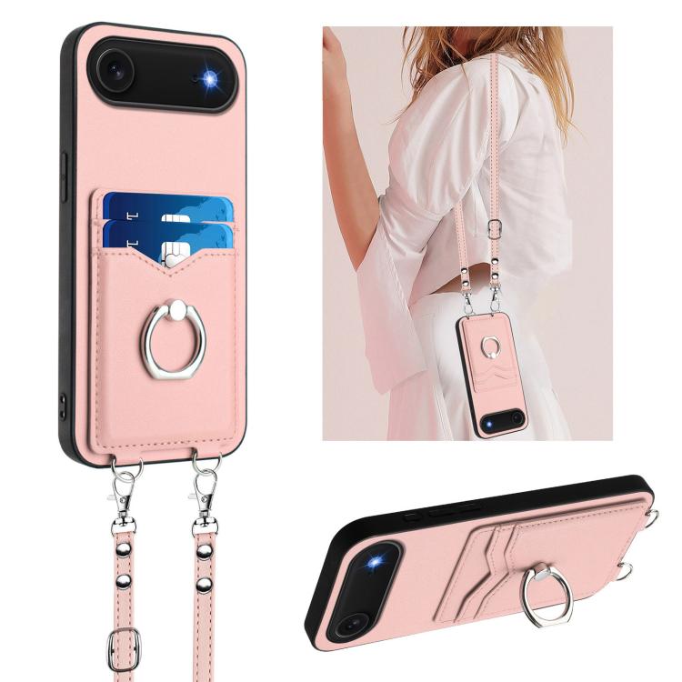 R20 斜背繩指環卡包手機殼，適用於 iPhone 17 Pro Max、iPhone 17 Pro、iPhone 17、iPhone Air、iPhone 15 Pro Max、iPhone 15 Pro、iPhone 15 Plus、iPhone 15