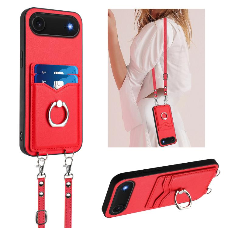 R20 斜背繩指環卡包手機殼，適用於 iPhone 17 Pro Max、iPhone 17 Pro、iPhone 17、iPhone Air、iPhone 15 Pro Max、iPhone 15 Pro、iPhone 15 Plus、iPhone 15