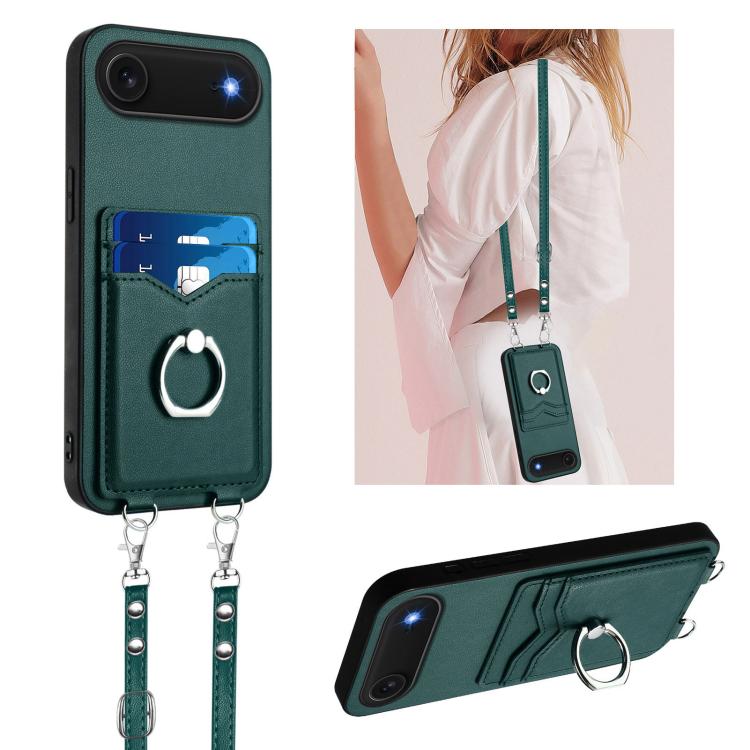 R20 斜背繩指環卡包手機殼，適用於 iPhone 17 Pro Max、iPhone 17 Pro、iPhone 17、iPhone Air、iPhone 15 Pro Max、iPhone 15 Pro、iPhone 15 Plus、iPhone 15