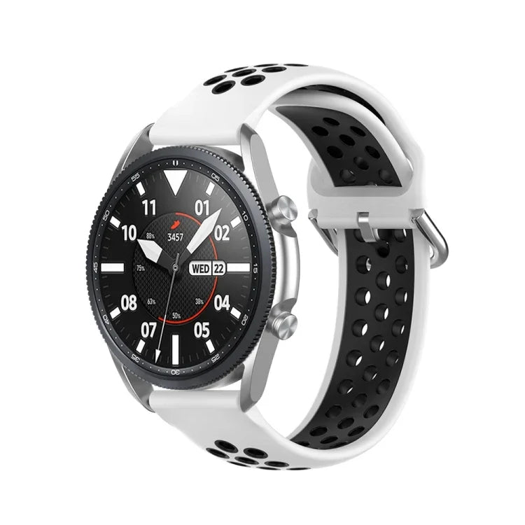 矽膠運動雙色錶帶，尺寸：22mm，適用於 Galaxy Watch 3 45mm