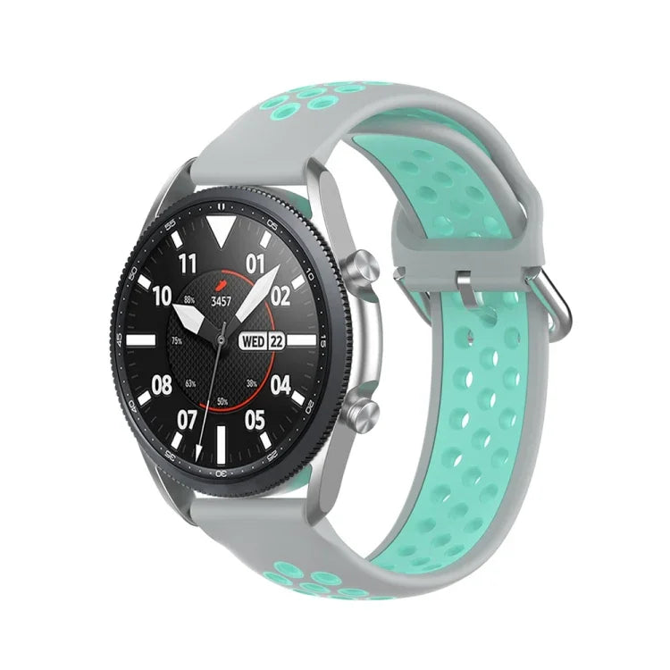 矽膠運動雙色錶帶，尺寸：22mm，適用於 Galaxy Watch 3 45mm