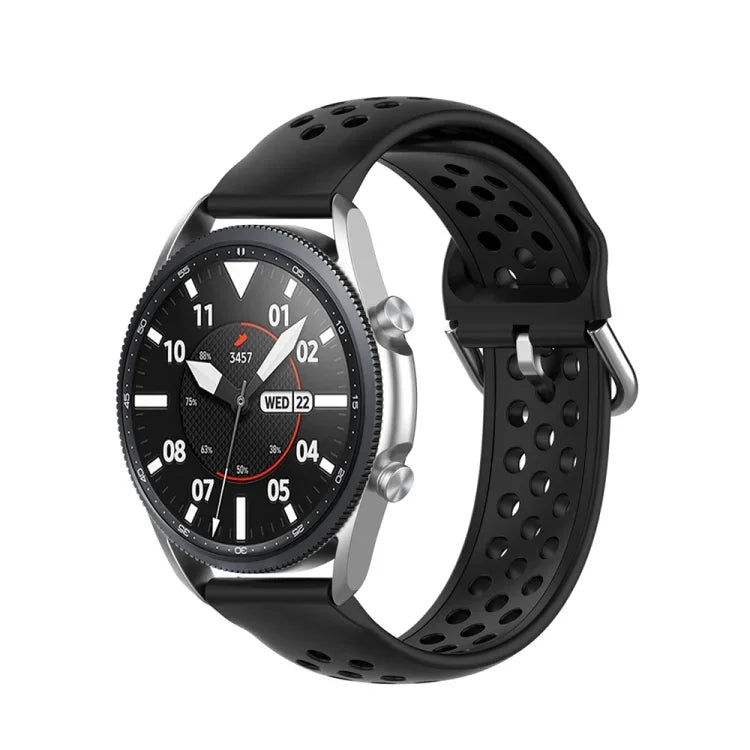 矽膠運動雙色錶帶，尺寸：22mm，適用於 Galaxy Watch 3 45mm