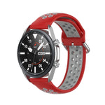 矽膠運動雙色錶帶，尺寸：22mm，適用於 Galaxy Watch 3 45mm