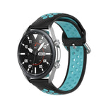 矽膠運動雙色錶帶，尺寸：22mm，適用於 Galaxy Watch 3 45mm
