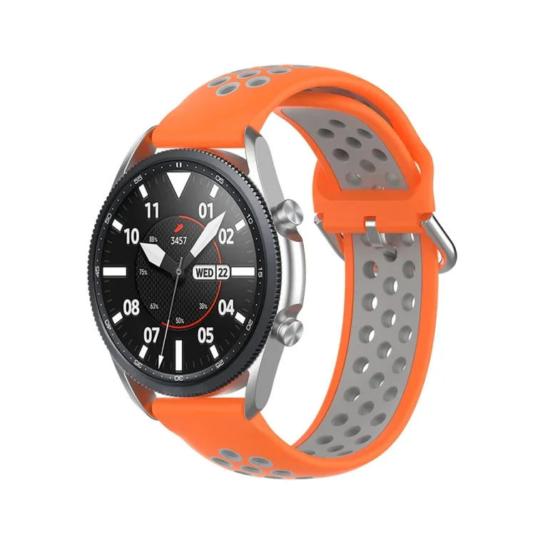 矽膠運動雙色錶帶，尺寸：22mm，適用於 Galaxy Watch 3 45mm