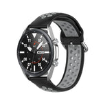 矽膠運動雙色錶帶，尺寸：22mm，適用於 Galaxy Watch 3 45mm