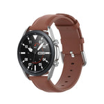 圓尾皮革錶帶，尺寸：自由尺寸 22mm，適用於 Galaxy Watch 3 45mm