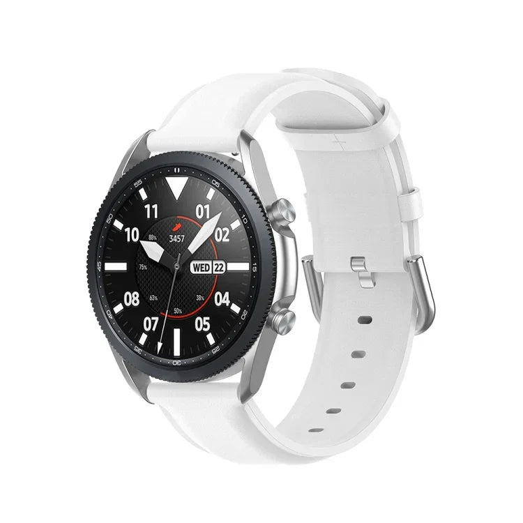 圓尾皮革錶帶，尺寸：自由尺寸 22mm，適用於 Galaxy Watch 3 45mm