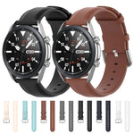 圓尾皮革錶帶，尺寸：自由尺寸 22mm，適用於 Galaxy Watch 3 45mm