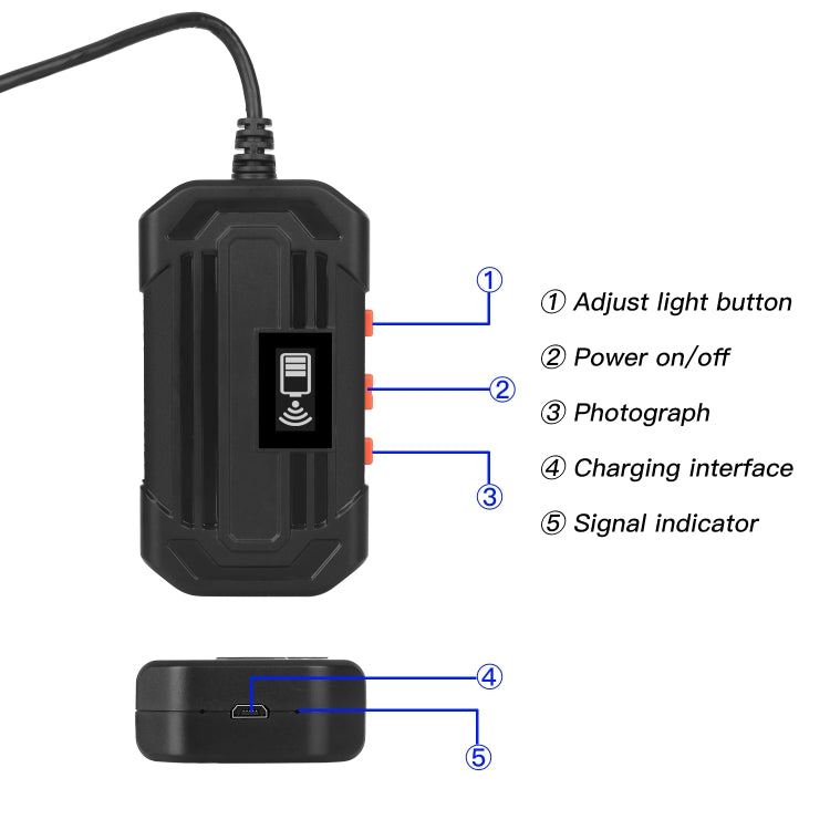 F240 3.9mm 高清 1080P IP67 防水 WiFi 直連數位內窺鏡，2m，5m，10m