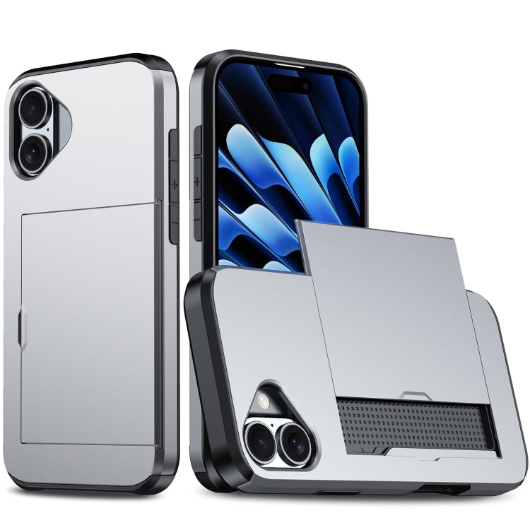 防震裝甲手機殼附卡槽，適用於 iPhone 16