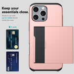 防震裝甲手機殼，帶卡槽，適用於iPhone 17e / 16e、iPhone 17 Pro Max、iPhone 17 Pro、iPhone 17