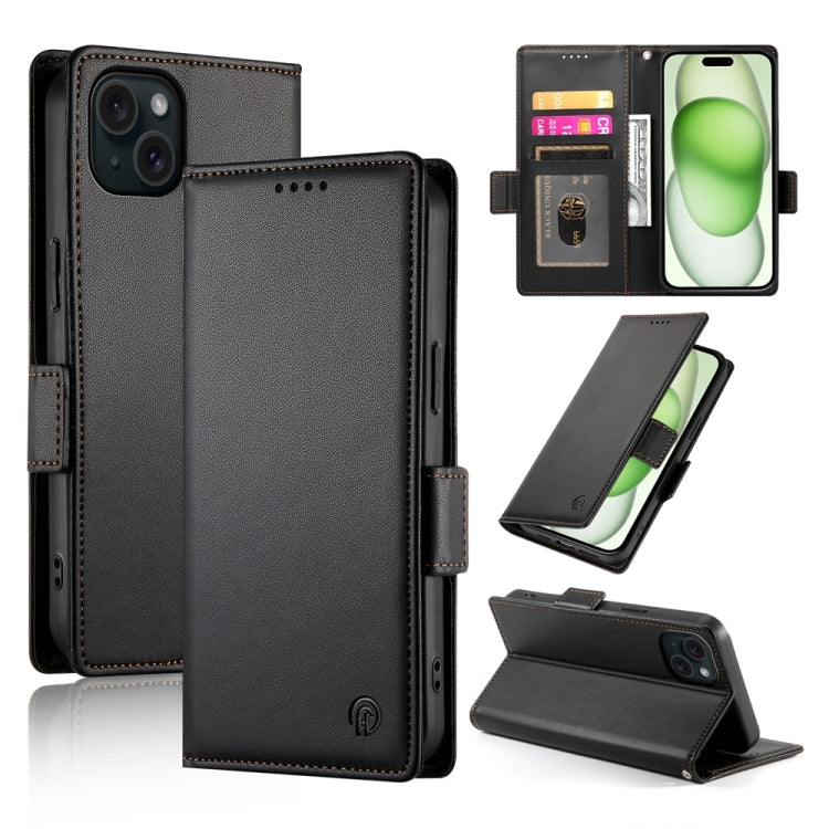 側扣磁吸霧面皮革手機殼，適用於 iPhone 16 Pro、iPhone 16 Plus、iPhone 16、iPhone 15 Pro Max、iPhone 15 Pro、iPhone 15 Plus