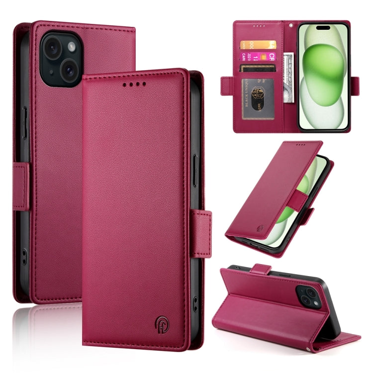 側扣磁吸霧面皮革手機殼，適用於 iPhone 16 Pro、iPhone 16 Plus、iPhone 16、iPhone 15 Pro Max、iPhone 15 Pro、iPhone 15 Plus