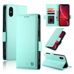 側扣磁吸霧面皮革手機殼，適用於 iPhone 12 mini、iPhone 11 Pro Max、iPhone 11、iPhone 11 Pro、iPhone X / XS、iPhone XR
