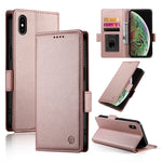 側扣磁吸霧面皮革手機殼，適用於 iPhone XS Max、iPhone 8 Plus / 7 Plus