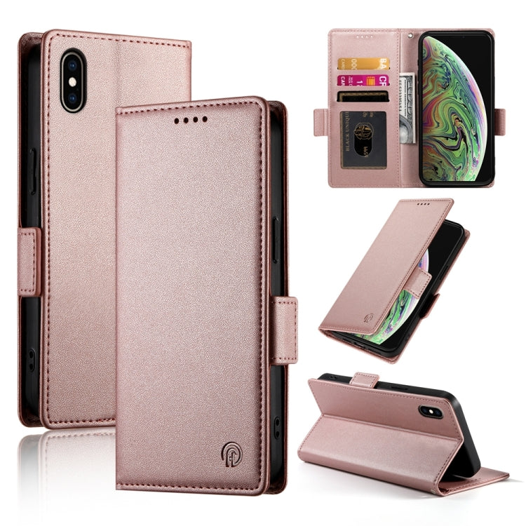 側扣磁吸霧面皮革手機殼，適用於 iPhone XS Max、iPhone 8 Plus / 7 Plus