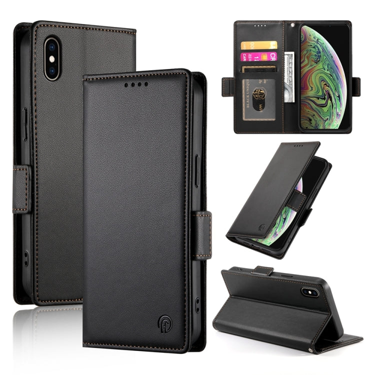 側扣磁吸霧面皮革手機殼，適用於 iPhone XS Max、iPhone 8 Plus / 7 Plus