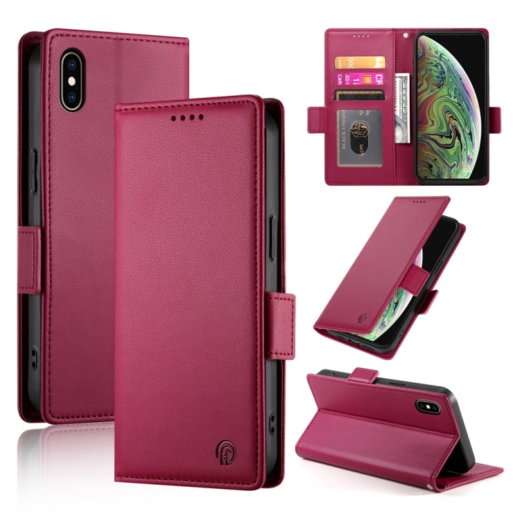 側扣磁吸霧面皮革手機殼，適用於 iPhone XS Max、iPhone 8 Plus / 7 Plus