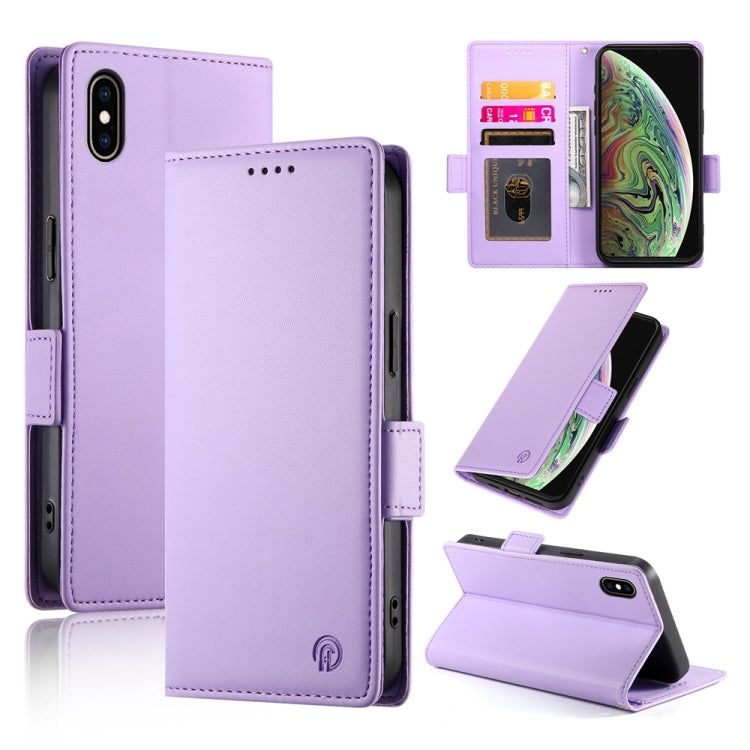 側扣磁吸霧面皮革手機殼，適用於 iPhone XS Max、iPhone 8 Plus / 7 Plus