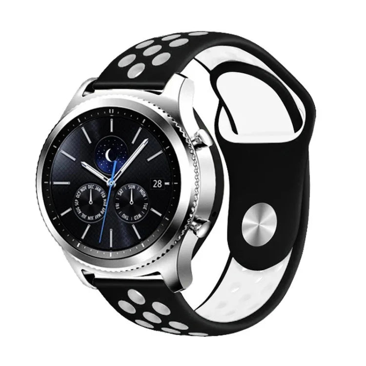 適用於 Samsung Gear S4 Active 22mm 雙色矽膠替換錶帶