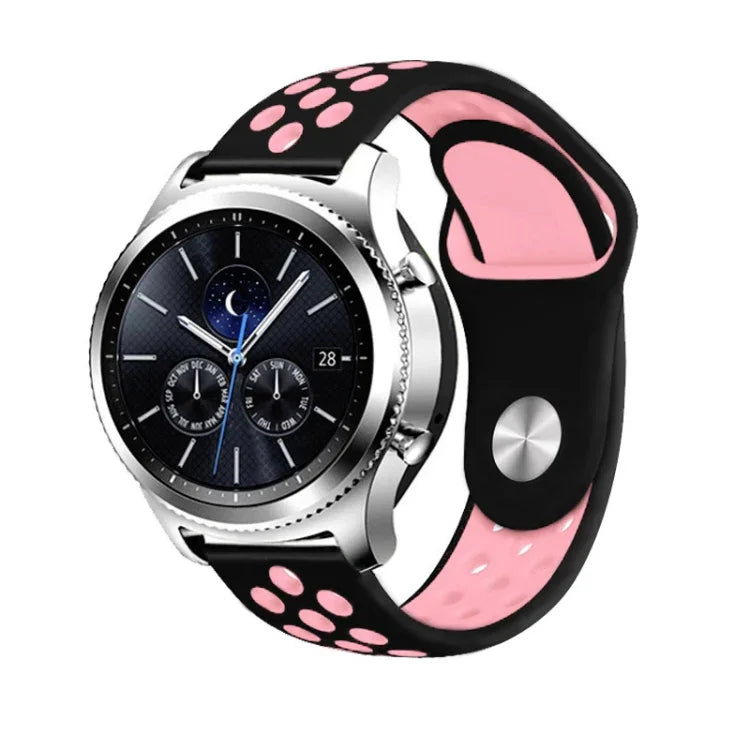 適用於 Samsung Gear S4 Active 22mm 雙色矽膠替換錶帶
