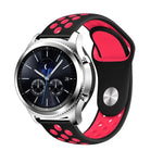 適用於 Samsung Gear S4 Active 22mm 雙色矽膠替換錶帶