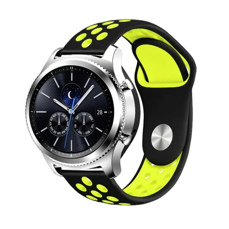 適用於 Samsung Gear S4 Active 22mm 雙色矽膠替換錶帶