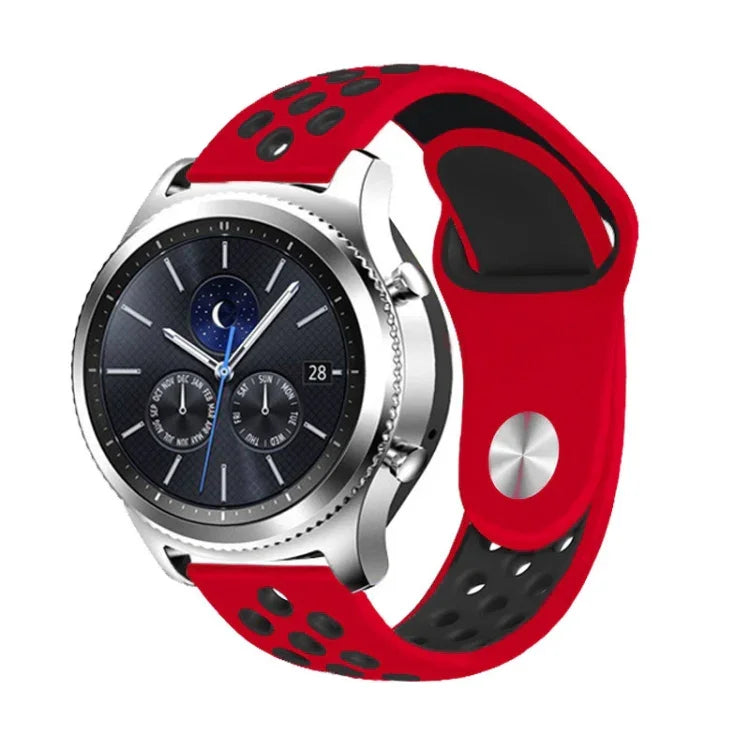 適用於 Samsung Gear S4 Active 22mm 雙色矽膠替換錶帶