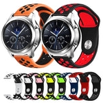 適用於 Samsung Gear S4 Active 22mm 雙色矽膠替換錶帶