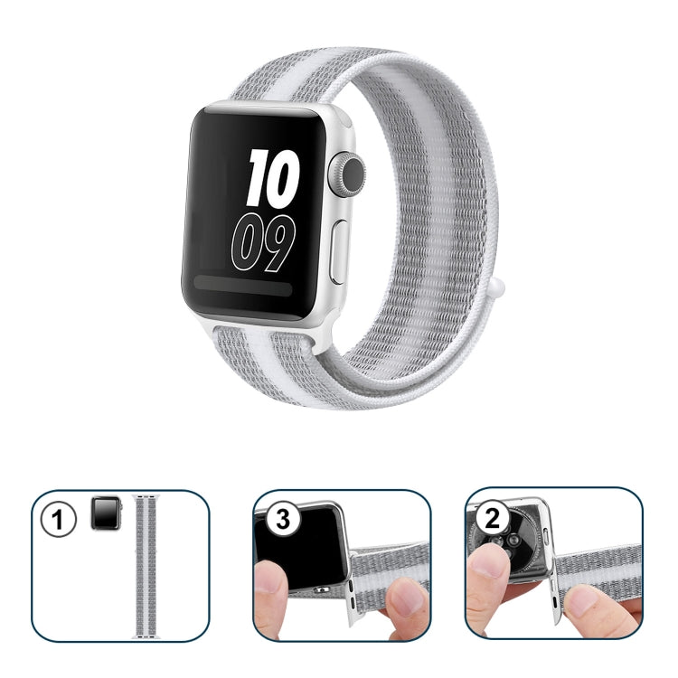 尼龍環錶帶，適用於Apple Watch Series 8&7 41mm / SE 2&6&SE&5&4 40mm / 3&2&1 38mm，適用於Apple Watch Ultra 49mm / Series 8&7 45mm / SE 2&6&SE&5&4 44mm / 3&2&1 42mm，適用於Apple Watch Series 7 45mm / 6 & SE & 5 & 4 44mm / 3 & 2 & 1 42mm