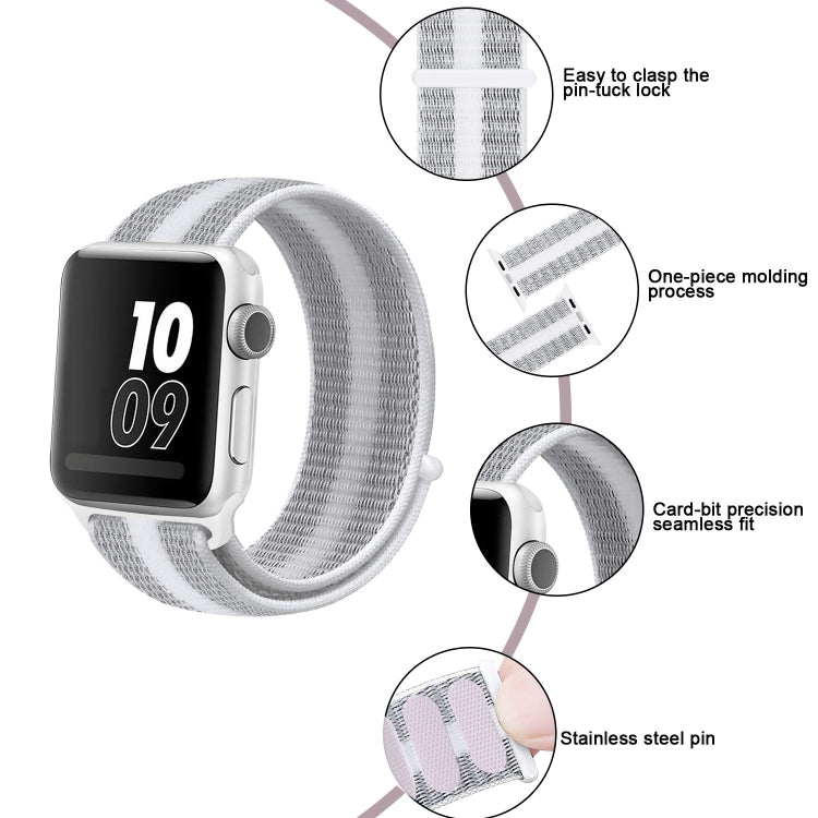 尼龍環錶帶，適用於Apple Watch Series 8&7 41mm / SE 2&6&SE&5&4 40mm / 3&2&1 38mm，適用於Apple Watch Ultra 49mm / Series 8&7 45mm / SE 2&6&SE&5&4 44mm / 3&2&1 42mm，適用於Apple Watch Series 7 45mm / 6 & SE & 5 & 4 44mm / 3 & 2 & 1 42mm