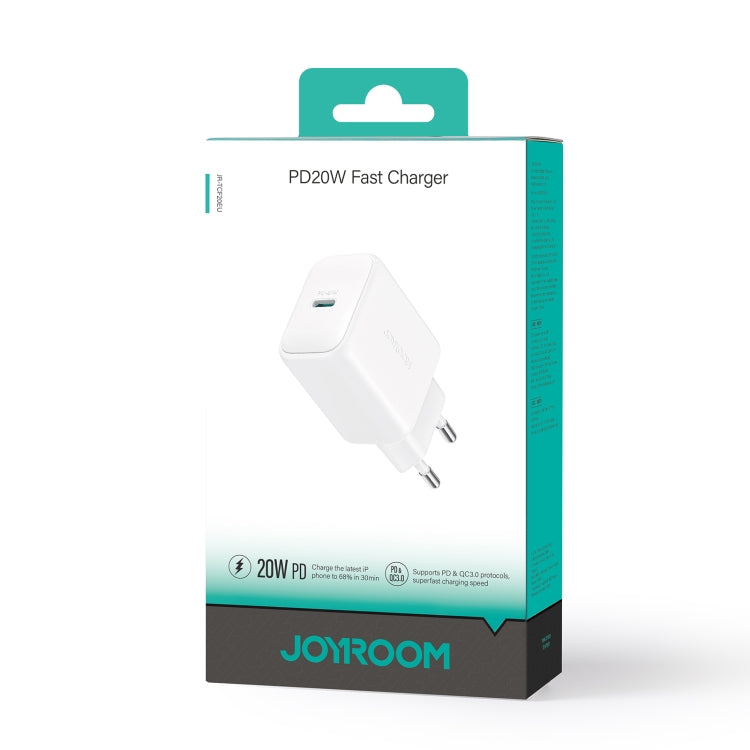 JOYROOM JR-TCF20 PD20W USB-C / Type-C 埠充電器，歐規插頭