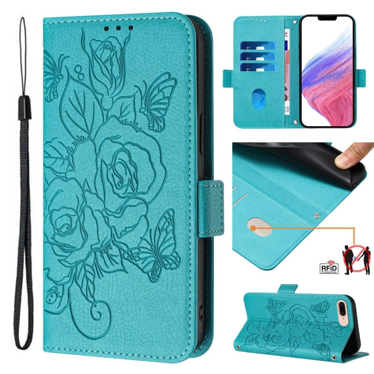 浮雕玫瑰 RFID 防盜皮革手機殼，適用於 iPhone 11 Pro Max、iPhone 11、iPhone 11 Pro、iPhone XS / X、iPhone XR、iPhone XS Max、iPhone 8 Plus / 7 Plus
