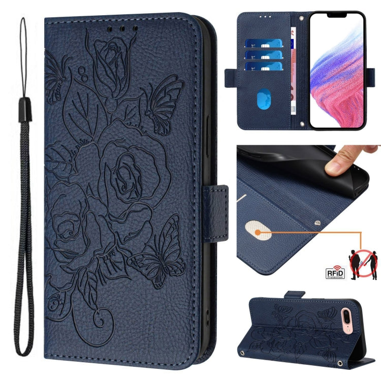 浮雕玫瑰 RFID 防盜皮革手機殼，適用於 iPhone 11 Pro Max、iPhone 11、iPhone 11 Pro、iPhone XS / X、iPhone XR、iPhone XS Max、iPhone 8 Plus / 7 Plus