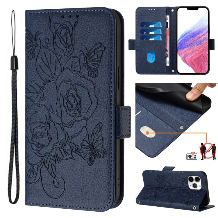 浮雕玫瑰 RFID 防盜皮革手機殼，適用於 iPhone 11 Pro Max、iPhone 11、iPhone 11 Pro、iPhone XS / X、iPhone XR、iPhone XS Max、iPhone 8 Plus / 7 Plus